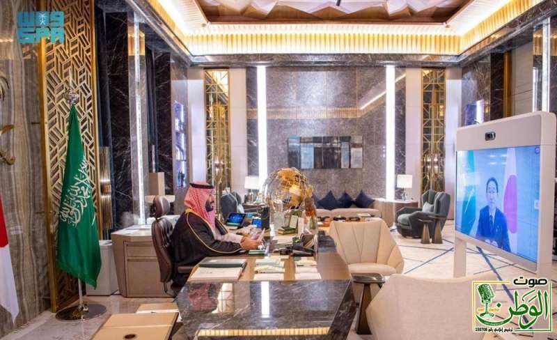 تفاصيل الاتصال المرئي بين ولي العهد ورئيس وزراء اليابان 1 تنزيل 2