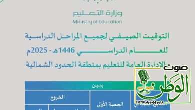 تعليم الحدود الشمالية يعتمد العمل بالتوقيت الزمني الصيفي لكافة مدارس المنطقة 3 IMG 20250403 WA0119